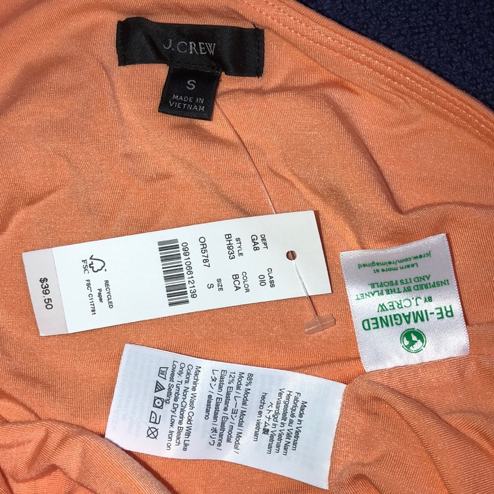 J.Crew FormKnit one-shoulder Stretch Tank In Bright Cantaloupe Size S - Picture 7 of 7
